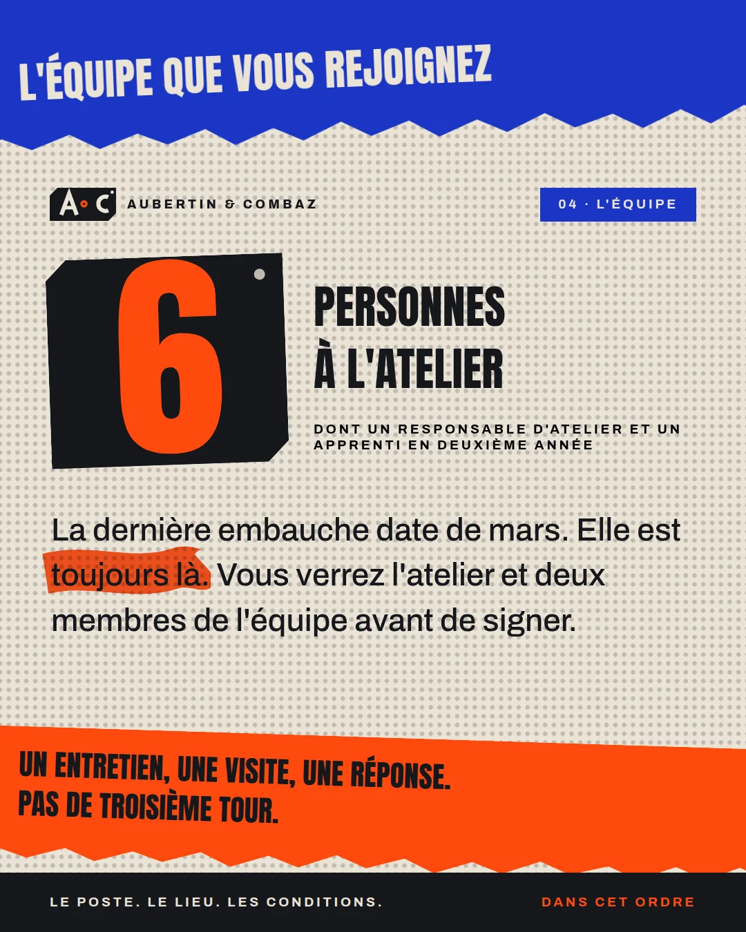 Slide 4, l'équipe et la dernière embauche