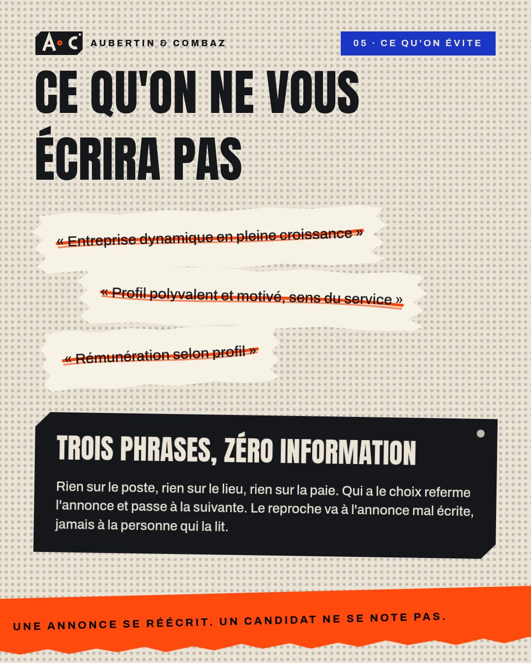 Slide 5, les trois formules vides, collées et raturées