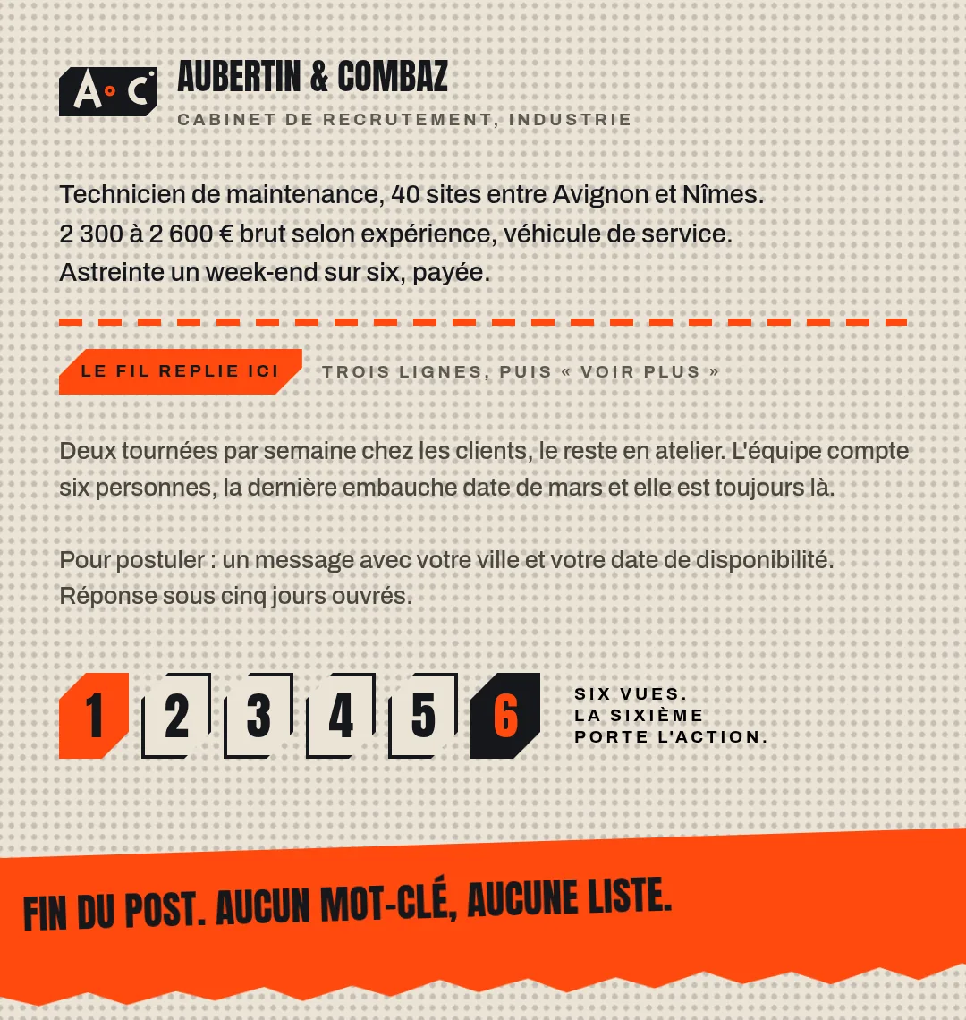 Le visuel du post, calé sur les trois lignes avant le repli du fil