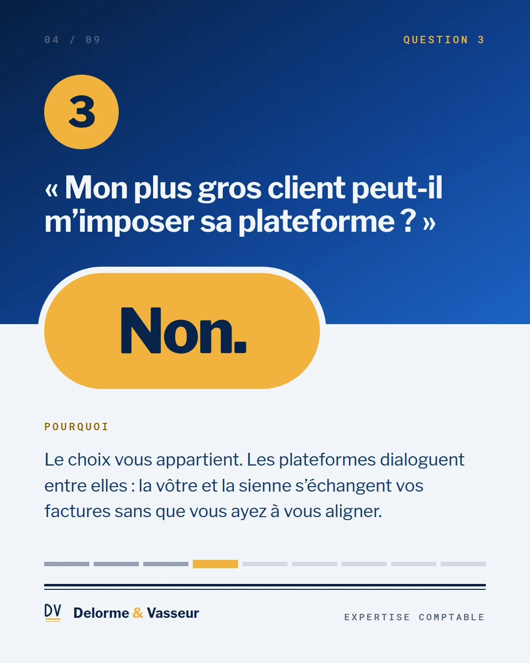 Slide 4, votre client ne vous impose pas sa plateforme